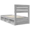 vidaXL Bedframe Grijs Sonoma 100 x 200 cm Massief grenenhout