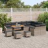 vidaXL Tuin Sofa Set met kussen met opslag met kussen 13 pcs Grijs