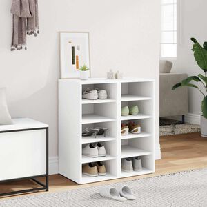 vidaXL Schoenenkasten 2 st 31,5x35x70 cm bewerkt hout wit