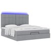 vidaXL Ottoman bed met matras en LED's 180x200cm stof lichtgrijs