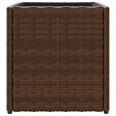 vidaXL Plantenbak 36x30x32 cm poly rattan bruin