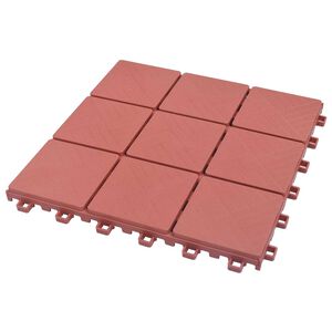 vidaXL Terras Tegel 10 st Rood 30,5 x 30,5 x 2,2 cm Polypropyleen