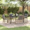 vidaXL Tuin eettafelset met kussen 5 pcs Beige poly rattan