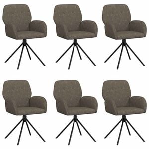 vidaXL Draai Eetstoelen 6 st Nep Suede Leer Donkergrijs