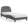 vidaXL Bed "Viana" met matras kunstleer grijs 90x200 cm