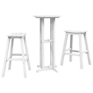 vidaXL Tuin Bar Set 3 st Wit HDPE
