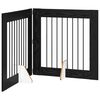 vidaXL Opvouwbaar hondenhek met standaards 2 st Zwart eiken 160,5 cm