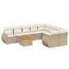 vidaXL 9-delige Loungeset met kussens poly rattan beige
