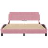 vidaXL Bedframe met hoofdeinde "Dover" 140x200 cm fluweel roze