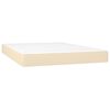 vidaXL Boxspring met matras en LED stof cr&egrave;mekleurig 140x190 cm