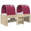 vidaXL Bed met Tunnel 3 st Sonoma en Rood Bewerkt hout