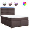 vidaXL Boxspring met matras stof donkerbruin 140x190 cm