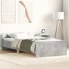 vidaXL Bedframe bewerkt hout betongrijs 75x190 cm