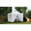 vidaXL Partytent met 4 zijwanden inklapbaar 280x410x315 cm staal wit