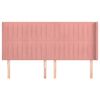 vidaXL Hoofdbord met randen 183x16x118/128 cm fluweel roze