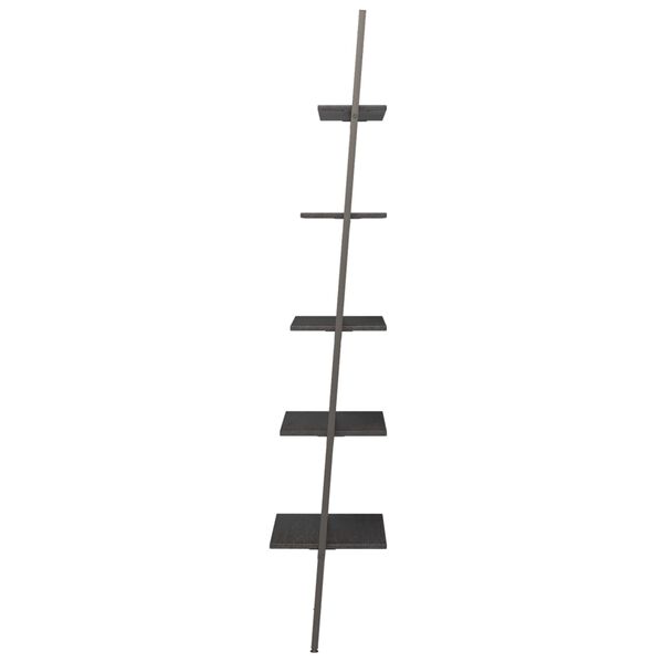 vidaXL Ladderrek met 5 schappen 64x34x185,5 cm zwart