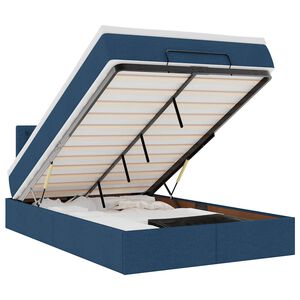 vidaXL Bed met matras 120x200 cm stof blauw