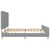 vidaXL Bedframe met hoofdeinde Lichtgrijs 200 x 200 cm Stof