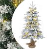 vidaXL Mini Kerstboom 45 cm 25 LED's Warmwit PVC en PE Groen en Wit