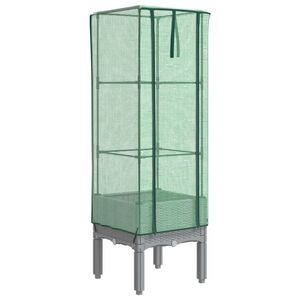 vidaXL Plantenbak verhoogd met kashoes 40x40x140 cm rattanlook