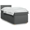 vidaXL Boxspring met matras stof donkergrijs 100x200 cm