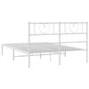 vidaXL Bedframe met hoofdbord metaal wit 120x190 cm