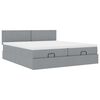 vidaXL Ottoman bed met matrassen 160x200cm stof lichtgrijs