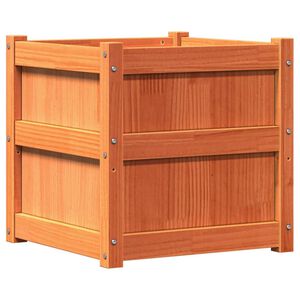 vidaXL Plantenbak 50x50x50 cm massief grenenhout wasbruin