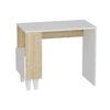 Homemania Computerbureau Paris 90x50x75 cm wit en eikenkleurig