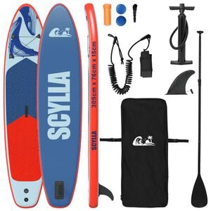vidaXL Opblaasbaar Stand Up Paddle Board SCYLLA 305 x 76 x 15 cm Blauw
