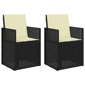 vidaXL Tuin Eetstoelen 2 st Antraciet- en cr&egrave;mekleurig PP