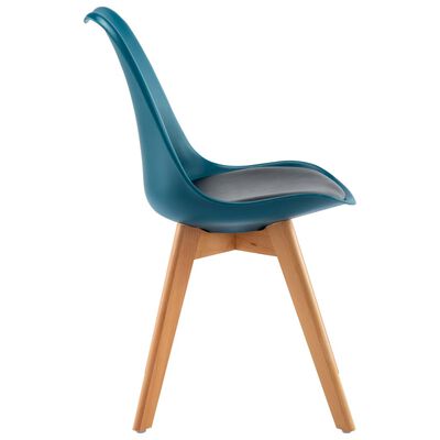 vidaXL Eetkamerstoelen 2 st kunstleer turquoise en zwart