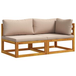 vidaXL Modulaire bankset met kussens 2 st 2-zits Massief Acaciahout