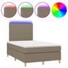 vidaXL Boxspring met matras en LED stof taupe 120x190 cm