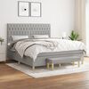 vidaXL Boxspring met matras stof lichtgrijs 180x200 cm