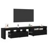 vidaXL TV-kast 2 pcs Zwart Eiken 260 x 37 x 40 cm Bewerkt hout