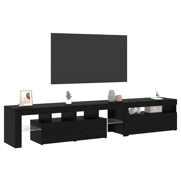 vidaXL TV-kast 2 pcs Zwart Eiken 260 x 37 x 40 cm Bewerkt hout
