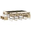 vidaXL 13-delige Tuinset met kussens poly rattan beige
