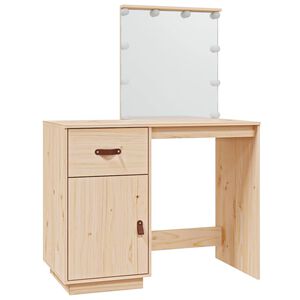 vidaXL Kaptafel met LED 95x50x133,5 cm massief grenenhout