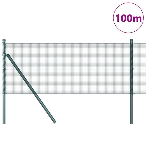 vidaXL Afrasteringspaal Groen 100 x 0,6 m (12 x 12 mm gaas)