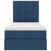 vidaXL Opbergbed met LED met matras Blauw 100 x 200 cm Polyester