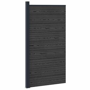 vidaXL Hekpaneel WPC en Aluminium Zwart