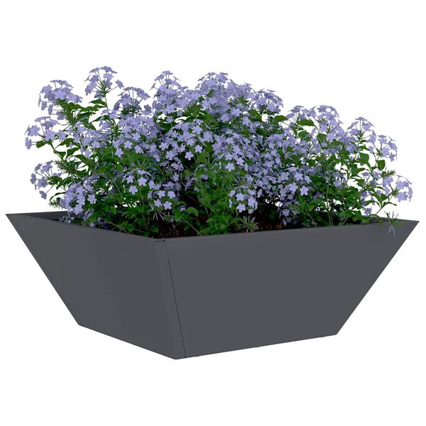 vidaXL Tuin Bloempot 5 pcs Antraciet 40 x 40 x 15 cm Koudgewalst staal