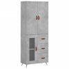 vidaXL Hoge kast 69,5x34x180 cm bewerkt hout betongrijs