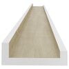 vidaXL Wandschappen 4 st 115x9x3 cm wit en sonoma eikenkleurig