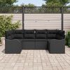 vidaXL Tuin Sofa Set met kussen 6 pcs Zwart Poly riet