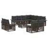 vidaXL Tuinbankenset 12 st Grijs en Donkergrijs poly rattan