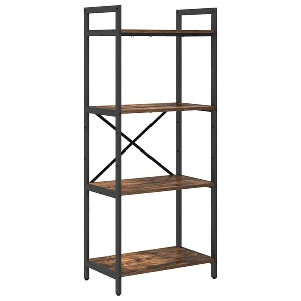 vidaXL Boekenkast Gerookt eiken 56 x 34 x 133,5 cm Bewerkt hout
