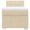vidaXL Boxspring met matras stof cr&egrave;mekleurig 80x200 cm