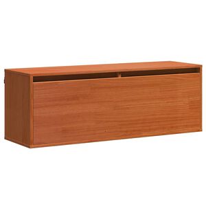 vidaXL Wandkast met plank Wasbruin 100 x 30 x 35 cm Massief grenenhout